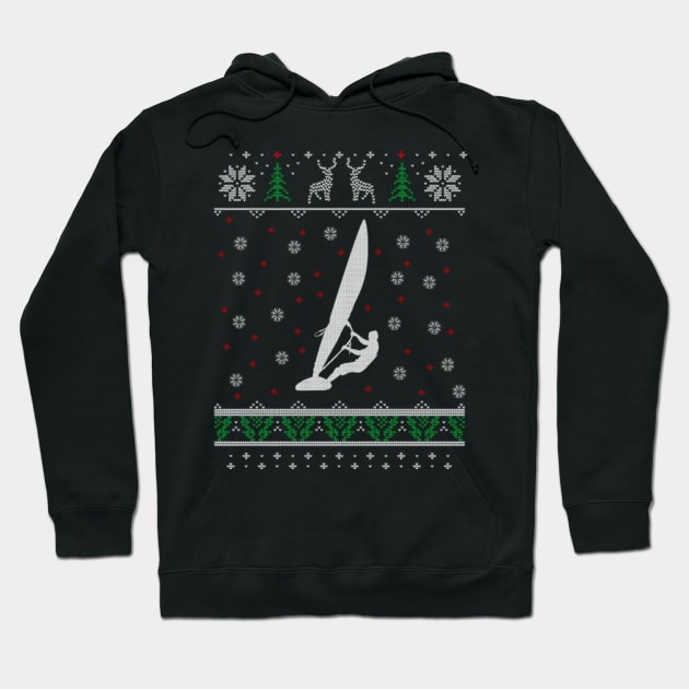 Windsurfing Ugly Christmas Sweater Gift Hoodie by uglygiftideas